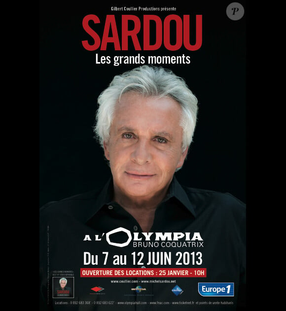 Affiche du spectacle de Michel Sardou, Les Grands Moments.