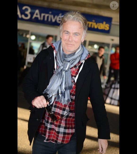 Franck Dubosc débarque à l'aéroport de Nice, le 25 janvier 2013, pour la cérémonie des NRJ Music Awards, diffusée sur TF1, samedi 26 janvier 2013.