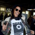 Shy'm arrive à l'aéroport de Nice, avant de filer vers Cannes pour les NRJ Music Awards, le 25 janvier 2013.