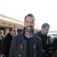 Emmanuel Moire arrive à l'aéroport de Nice, avant de filer vers Cannes pour les NRJ Music Awards, le 25 janvier 2013.