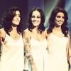 Jenifer, Alizée et TAL lors de la boîte à musique des Enfoirés à Bercy