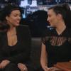 Kourtney et Kim Kardashian parlent grossesse et Kanye West sur le plateau de Jimmy Kimmel Live!. Hollywood, le 29 janvier 2013.