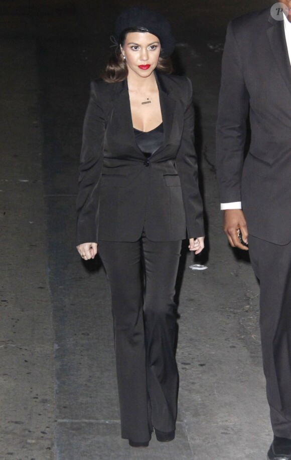 Kourtney Kardashian arrive sur le plateau de l'émission Jimmy Kimmel Live! à Hollywood. Le 29 janvier 2013.