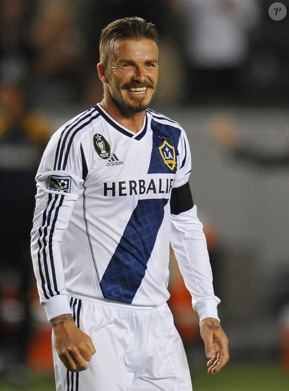 David Beckham avec le maillot du Galaxy à Carson, Los Angeles le 23 mai 2012
