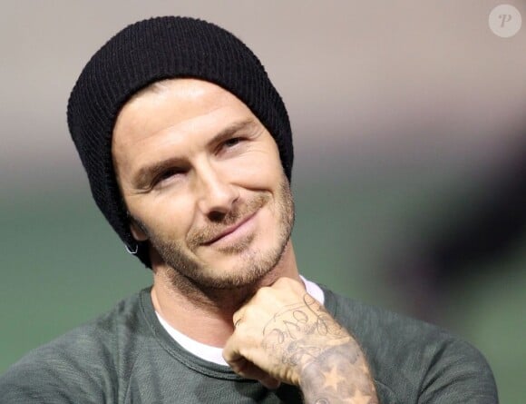 David Beckham lors d'une cérémonie organisée pour de la victoire du Galaxy en MLS, au Home Depot Center de Carson le 3 décembre 2012