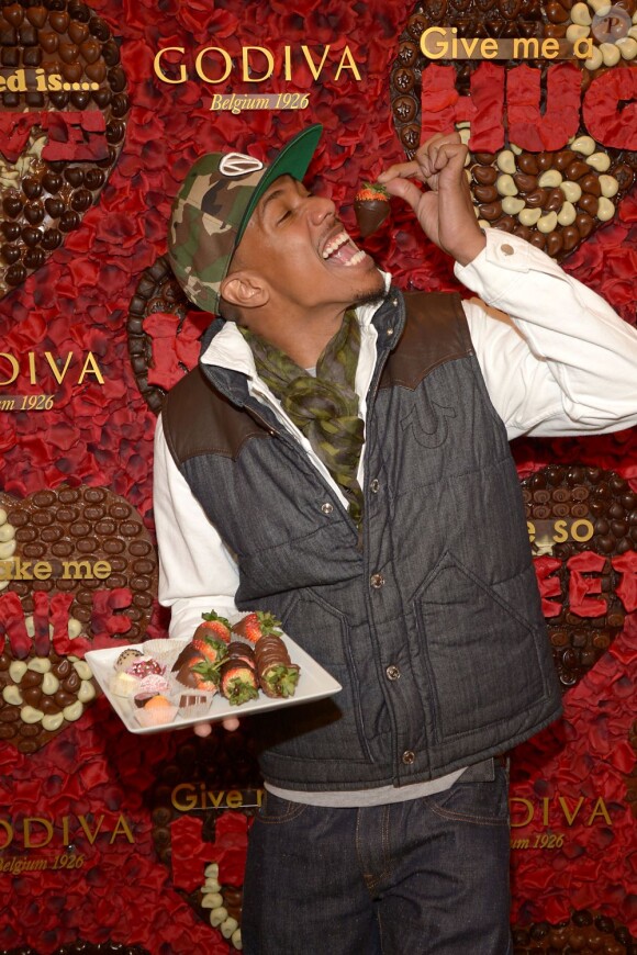 Nick Cannon au lancement du concours Share Love pour la Saint Valentin, chez Godiva, au Rockefeller Center à New York City, le 31 janvier 2013.