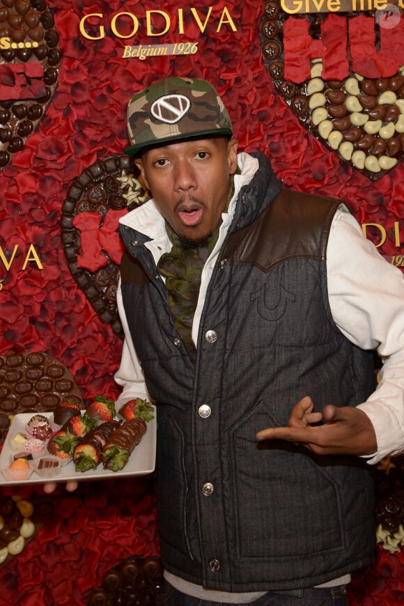 Nick Cannon au lancement du concours Share Love pour la Saint Valentin, chez Godiva, au Rockefeller Center à New York City, le 31 janvier 2013.
