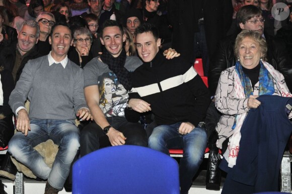 Daniel Ducruet, ses fils Michael et Louis, et sa mere Maguy a la soiree « New Generation », 2eme Competition de Cirque pour de Jeunes Artistes a Monaco. Le 2 fevrier 2013  Daniel Ducruet, his sons Michael (2-L), Louis and his mother Maguy attend the 2nd New generation Circus Festival, in Monaco, 2 February, 2013. The Organising Committee of the International Circus Festival of Monte Carlo decided to create a new International Festival for Young Artists under the Presidency of H.S.H. Princess Stephanie of Monaco and in collaboration with her Daughter Pauline as President of the Jury. The Festival «New Generation» is the one and only competition for Young Circus Artists which will be held in an original Circus ring. the event runs from 2nd to 3rd February.02/02/2013 - MONACO