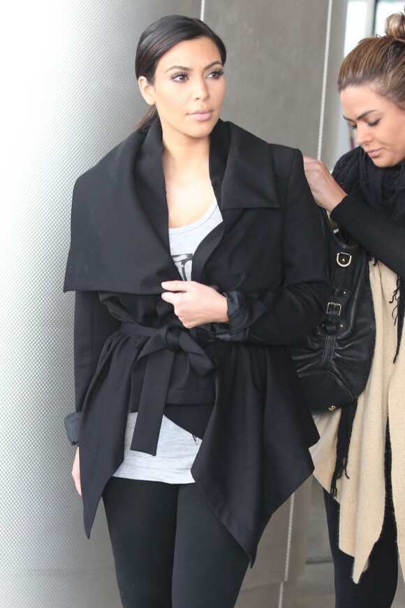 Exclusif - Kim Kardashian à son arrivée à l'aéroport de Miami. Le 2 février 2013.