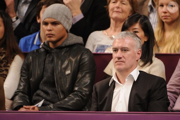 Didier Deschamps et Thiago Silva lors de la finale de l'Open GDF-Suez disputé au stade Pierre de Coubertin le 3 février 2013