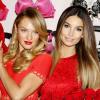 Candice Swanepoel et Lily Aldridge préparent la Saint-Valentin et dévoilent la collection Very Sexy de Victoria's Secret dans la boutique de la marque. New York, le 6 février 2013.