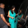 Kim Kardashian, enceinte, et le rappeur Kanye West sont allés dîner au restaurant Gero à Ipanema non loi de Rio de Janeiro, le 08 février 2013.