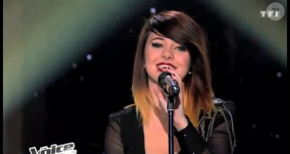 Cécilia Pascal lors du deuxième prime de The Voice 2 sur TF1, le 9 février 2013.