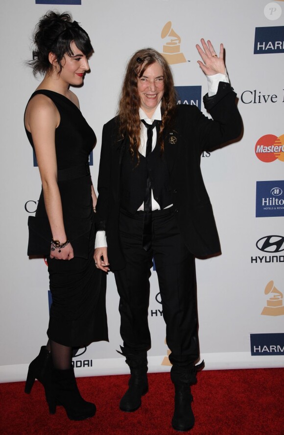 Patti Smith au pré-Grammy gala organisé par Clive Davis au Beverly Hilton Hotel, le 9 février 2013.