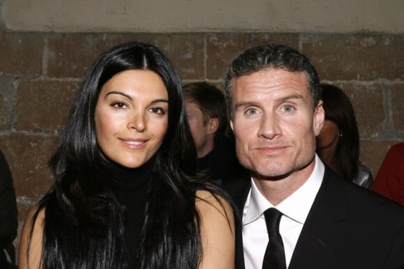 David Coulthard et sa compagne Karen Minier à Paris le 22 janvier 2009