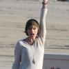 Taylor Swift, sur une plage de Malibu, pour le tournage de son nouveau clip, le 11 février 2013.