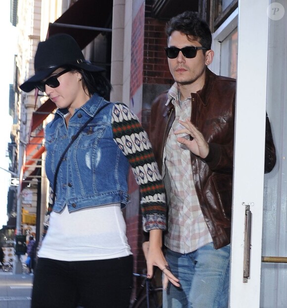 Katy Perry et John Mayer le 16 octobre 2012 à New York.