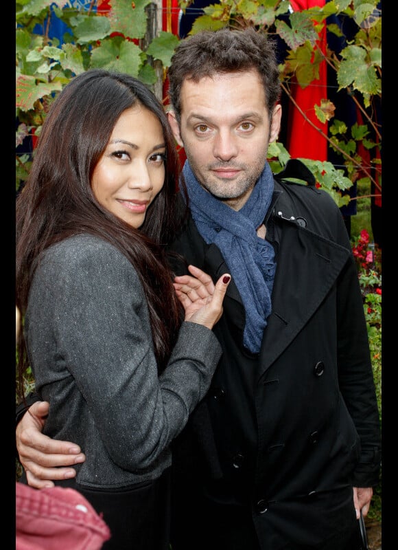 Anggun et Cyril Montana, à Paris, le samedi 13 octobre 2012 à l'occasion des vendanges.