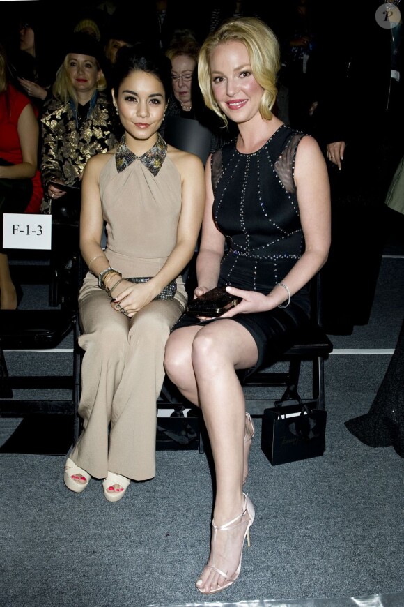 Les très belles Katherine Heigl et Vanessa Hudgens au défilé Jenny Packham à New York, le 13 février 2013.