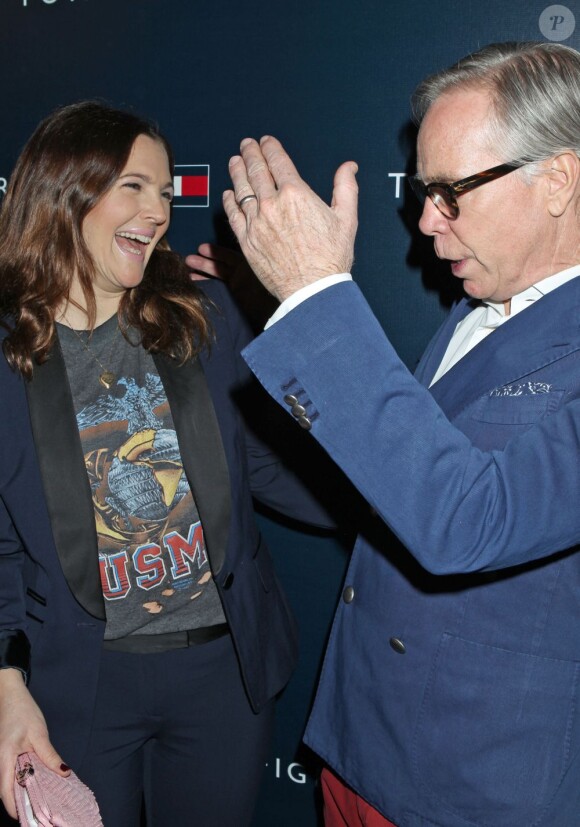 Drew Barrymore et Tommy Hilfiger à l'ouverture du nouveau magasin de la marque Tommy Hilfigher à Los Angeles le 13 février 2012
