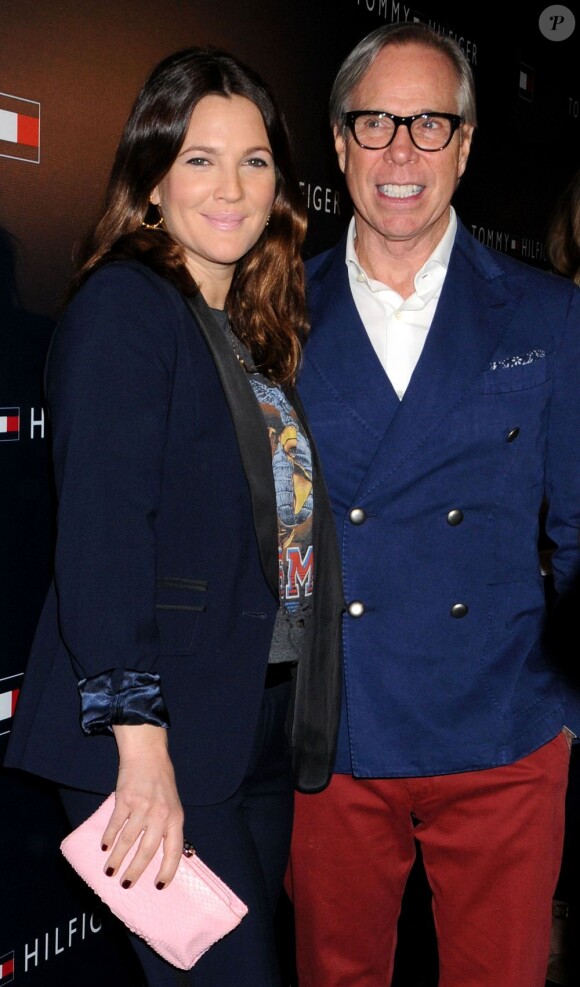 Drew Barrymore et Tommy Hilfiger à l'ouverture du nouveau magasin de la marque Tommy Hilfigher à Los Angeles le 13 février 2012