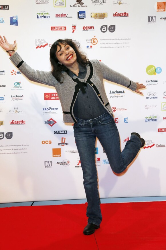 Saida Jawad pendant le photocall de Tanagra, sélectionné dans la sélection Horizon Télé, au 15e Festival de Luchon, le 13 février 2013