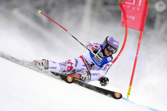 Tessa Worley lors de sa victoire aux mondiaux de Schladming en Autriche le 14 février 2013 en géant