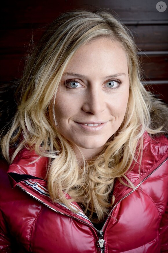 Tessa Worley lors d'une séance photo dans sa maison du Grand Bornand le 9 octobre 2012