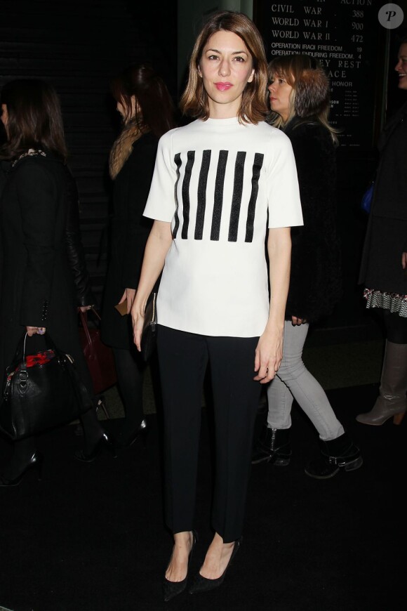 Sofia Copolla arrive au défilé de son ami Marc Jacobs à New York le 14 février 2013
