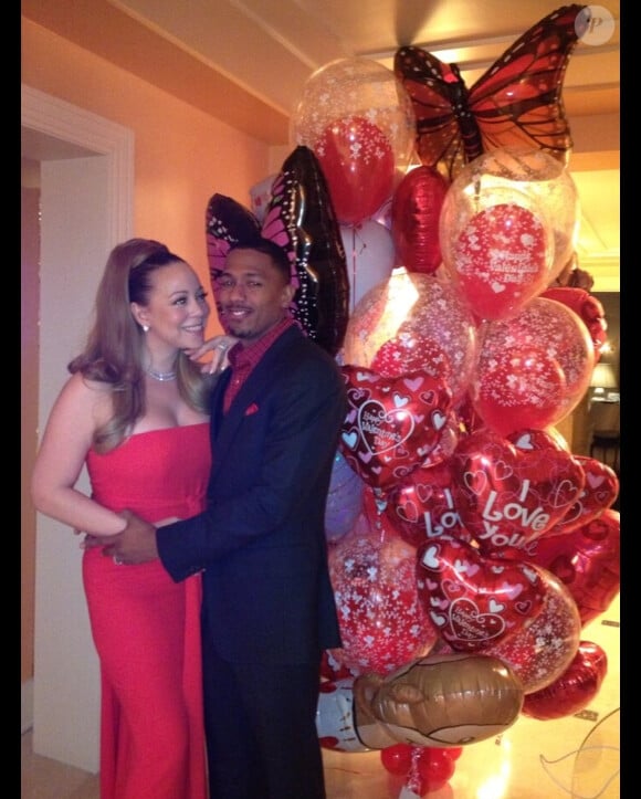 Mariah Carey et Nick Cannon lors de la Saint-Valentin 2013.