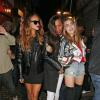 Rihanna, sa meilleure amie Melissa et Cara Delevingne se rendent a la boite de nuit "The Box" à Londres, le 16 fevrier 2013.