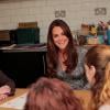 Kate Middleton, enceinte de 5 mois, a rencontré des pensionnaires de la Hope House, un foyer géré par Action on Addiction, en visite officielle le 19 février 2013, dans le sud de Londres.