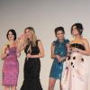 Exclusif - Rachel Korine, Ashley Benson, Selena Gomez, Vanessa Hudgens surprises par l'ambiance au Grand Rex lors de l'avant-première de Spring Breakers à Paris, le 18 février 2013.