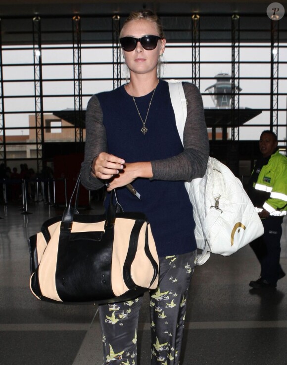 Maria Sharapova lors de son arrivée à l'aéroport de Los Angeles le 7 février 2013