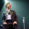 Justin Timberlake chante sur la scène de la salle The Forum après les Brit Awards 2013, à Londres, le 20 février 2013.