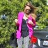 Jessica Alba arrive à ses bureaux à Santa Monica dans un look coloré. Le 20 février 2013