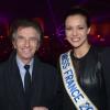 Jack Lang et la miss France 2013 Marine Lorphelin - Soirée Radio FG au Grand Palais à Paris, le 21 février 2013.