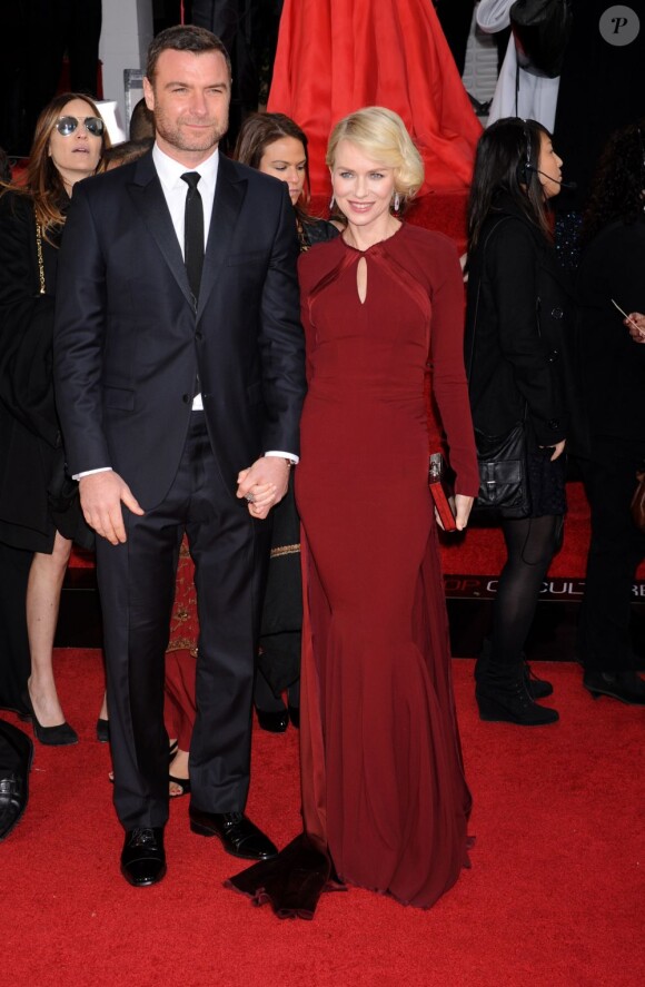 Liev Schreiber et Naomi Watts le 14 janvier 2013 à Los Angeles.