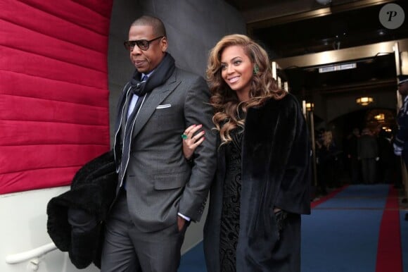 Jay-Z et Beyoncé Knowles le 21 janvier 2013 à Washington.