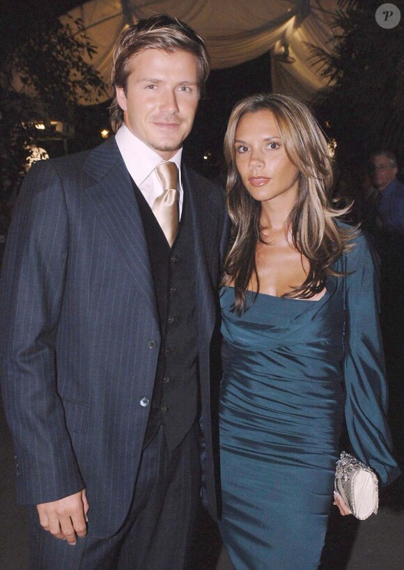 David Beckham et Victoria le 4 juillet 2005 à Singapour.