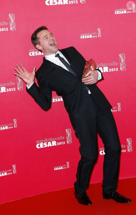 Guillaume de Tonquédec meilleur acteur dans un second rôle pour Le Prénom lors de la cérémonie des César à Paris au sein du théâtre du Châtelet le 22 février 2013