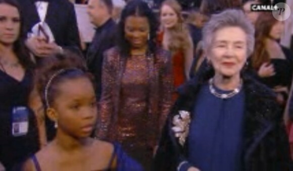 Quvenzhané Wallis et Emmanuelle Riva, toutes deux nommées à l'Oscar de la meilleure actrice - 24 février 2013, 85e cérémonie des Oscars