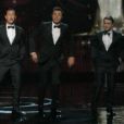 Joseph Gordon Levitt, Seth MacFarlane et Daniel Radcliffe lors des Oscars 2013 - 24 février