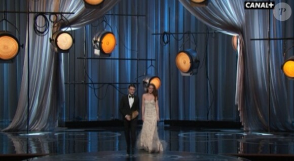 Daniel Radcliffe et Kristen Stewart lors des Oscars 2013 le 24 février 2013