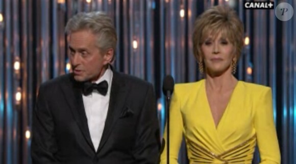 Michael Douglas et Jane Fonda lors des Oscars 2013