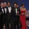 L'équipe du film Argo, meilleur film, dont Ben Affleck, Bryan Cranston, Alan Arkin, Alexandre Desplat, Grant Heslov et George Clooney lors des Oscars 2013