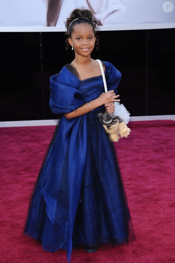 Quvenzhané Wallis charmante en Giorgio Armani lors de la 85e cérémonie des Oscars, le 24 février 2013.