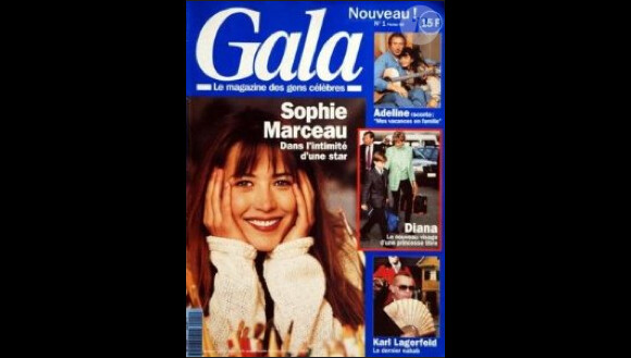 Sophie Marceau en couverture du magazine Gala en 1993 pour le premier numéro de la revue