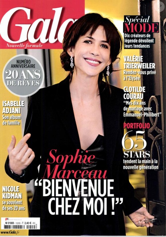 Sophie Marceau en couverture du magazine Gala du 27 février 2013