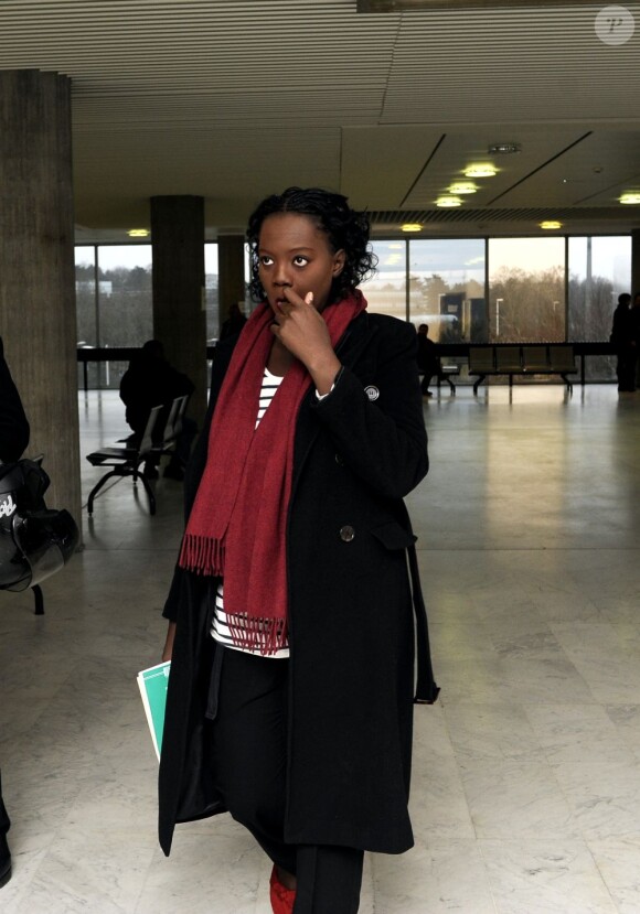 La femme politique Rama Yade arrive au tribunal de Nanterre, le 28 février 2013.